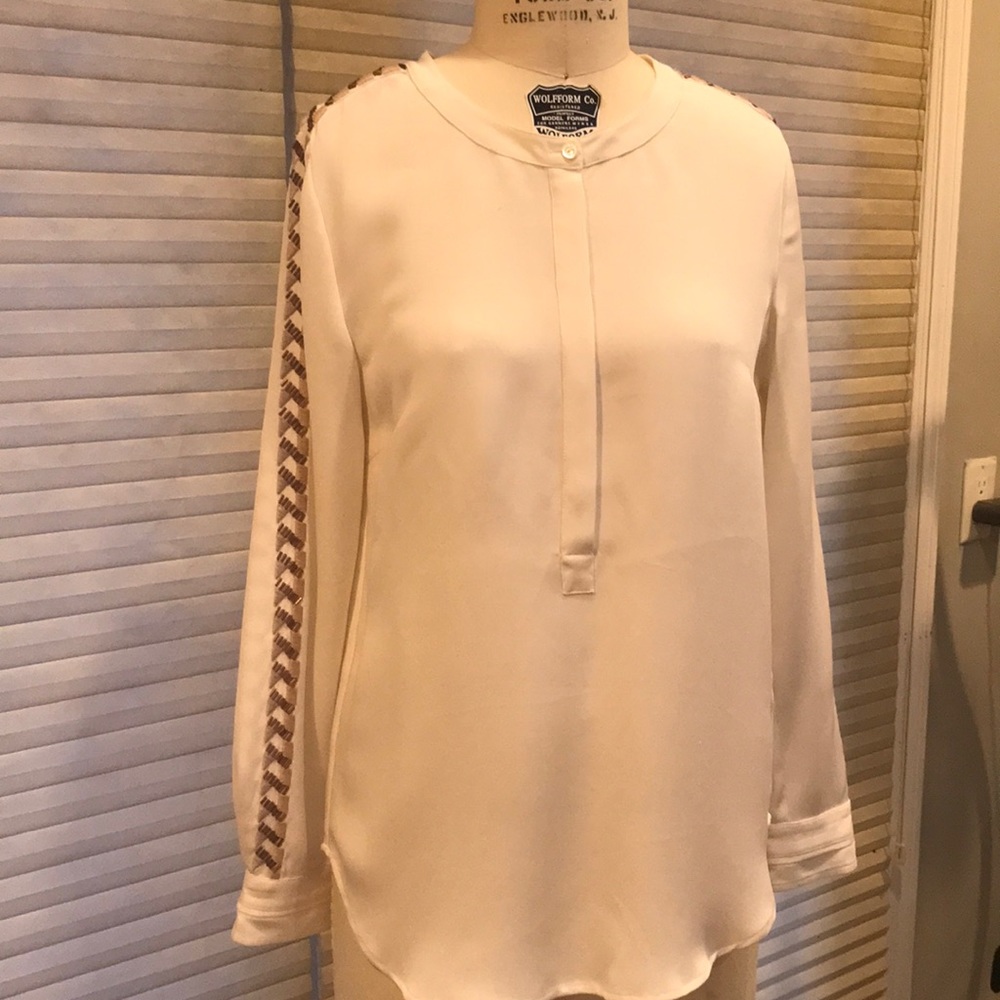 J crew shirt in ivory color size 6